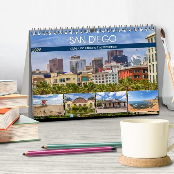 Produktbild: SAN DIEGO Idylle und urbane Impressionen (Tischkalender 2026 DIN A5 quer), CALVENDO Monatskalender