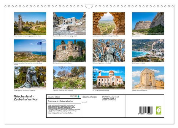Produktbild: Griechenland - Zauberhaftes Kos (Wandkalender 2026 DIN A3 quer), CALVENDO Monatskalender