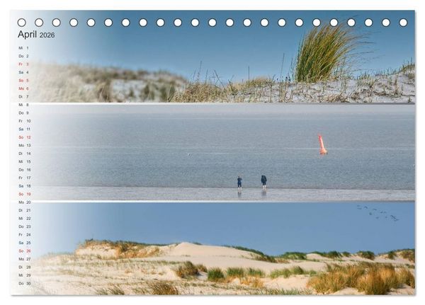 Produktbild: K&uuml;stenstreifen an der Nordsee (Tischkalender 2026 DIN A5 quer), CALVENDO Monatskalender