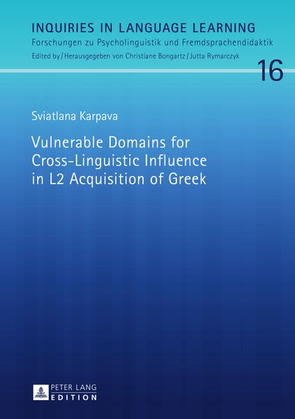 Produktbild: Vulnerable Domains for Cross-Linguistic Influence in L2 Acquisition of Greek