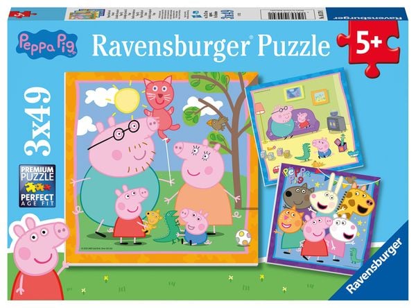 Puzzle Ravensburger Peppas Familie und Freunde 3 X 49 Teile