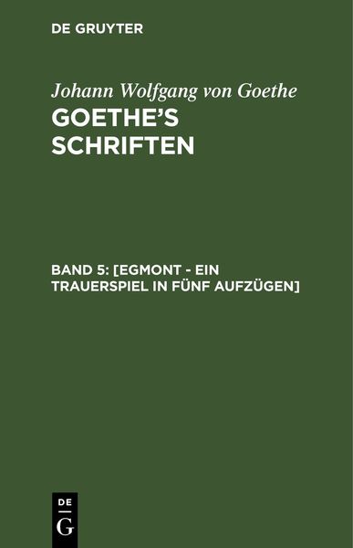 Produktbild: [Egmont - Ein Trauerspiel in f&uuml;nf Aufz&uuml;gen]
