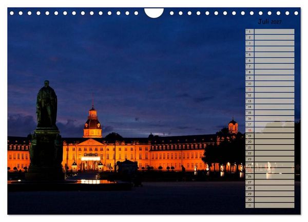 Produktbild: KARLSRUHE F&Uuml;R NACHTSCHW&Auml;RMER (Wandkalender 2027 DIN A4 quer), CALVENDO Monatskalender