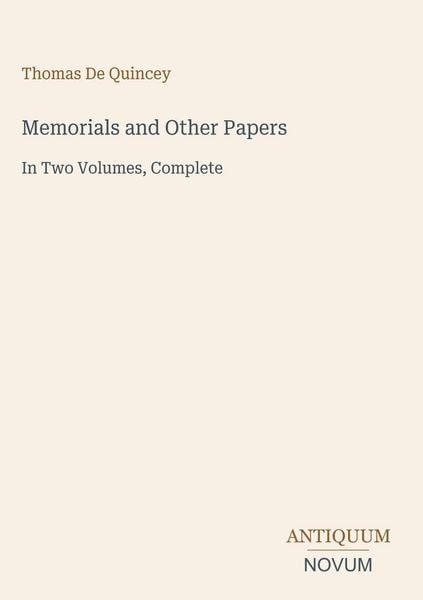 Produktbild: Memorials and Other Papers
