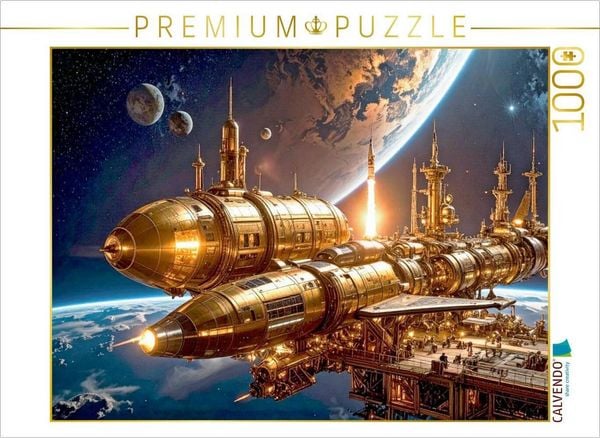 Produktbild: CALVENDO Puzzle Andockman&ouml;ver von Flashcube III und Brassliner II an eine Raumstation | 1000 Teile Lege-Gr&ouml;&szlig;e 64x48cm Foto-Puzzle f&uuml;r gl&uuml;ckliche Stund