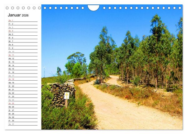 Produktbild: Jakobsweg - Camino Portugues Central (Wandkalender 2026 DIN A4 quer), CALVENDO Monatskalender