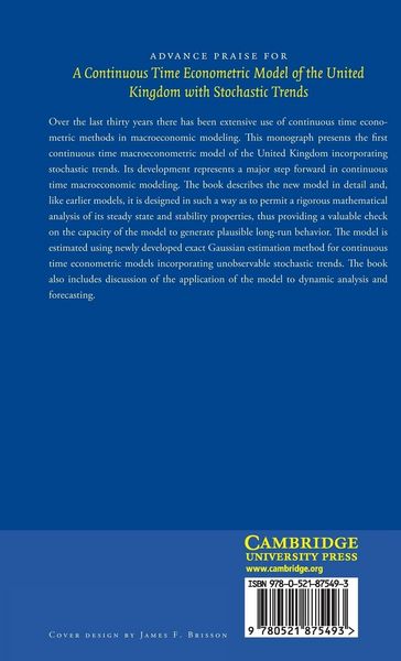 Produktbild: A Continuous Time Econometric Model of the United Kingdom with Stochastic Trends