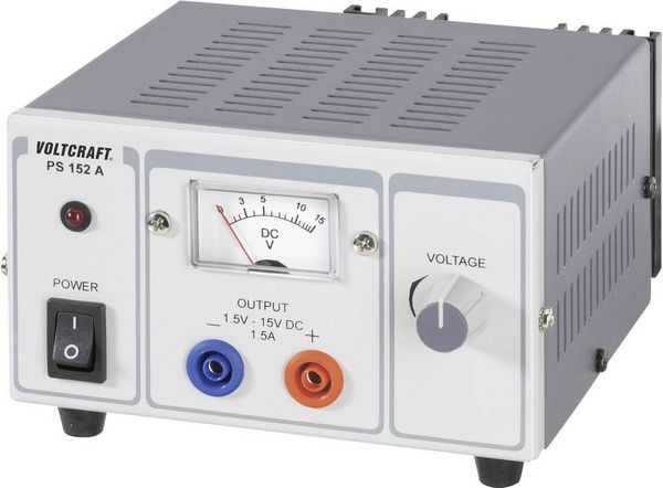 Produktbild: Labornetzger&auml;t, einstellbar VOLTCRAFT PS-1152 A 1.5 - 15 V/DC 1.5 - 1 A 22.5 W Anzahl Ausg&auml;nge 1 x