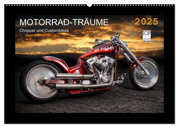 Produktbild: Motorrad-Tr&auml;ume &ndash; Chopper und Custombikes (Wandkalender 2025 DIN A2 quer), CALVENDO Monatskalender