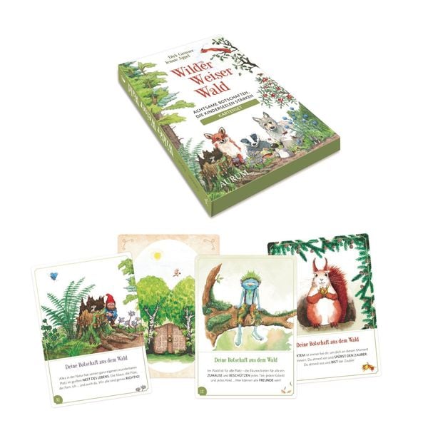 Produktbild: Wilder Weiser Wald. Achtsame Botschaften, die Kinderseelen st&auml;rken. Kartenset