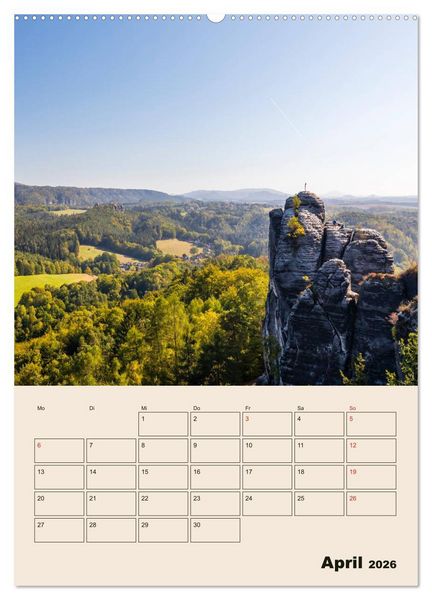 Produktbild: Zauberhafte S&auml;chsische Schweiz (hochwertiger Premium Wandkalender 2026 DIN A2 hoch), Kunstdruck in Hochglanz
