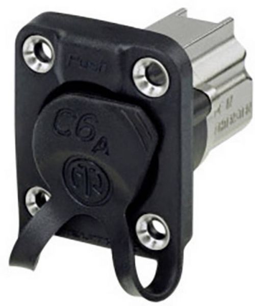 Produktbild: Neutrik Durchgangs-Einbaubuchse NE8FDX-Y6-W Buchse, Einbau Polzahl Sensoren 8P8C Schwarz 1 St.