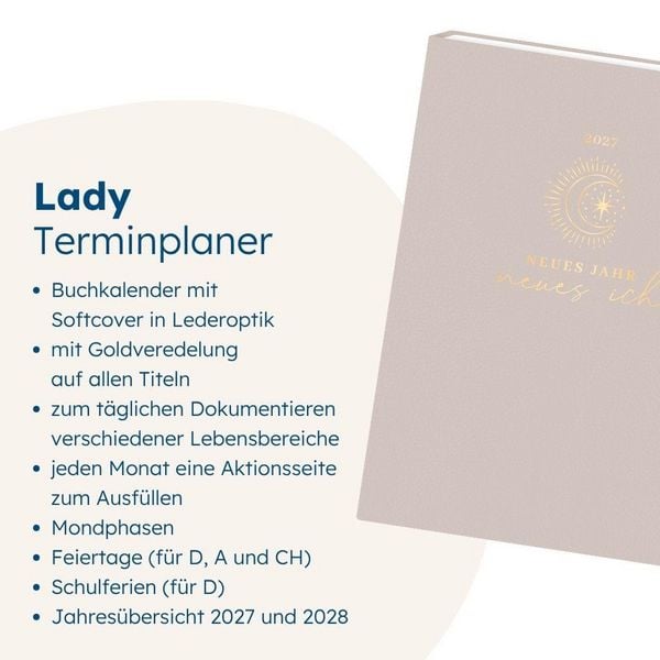 Produktbild: Terminplaner Lady Softcover 2027 Neues Jahr neues ich