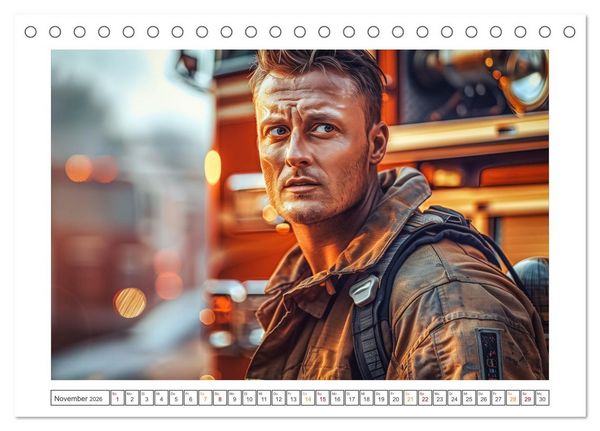 Produktbild: Helden im Einsatz - M&auml;nner und Frauen im Feuerwehrdienst (Tischkalender 2026 DIN A5 quer), CALVENDO Monatskalender