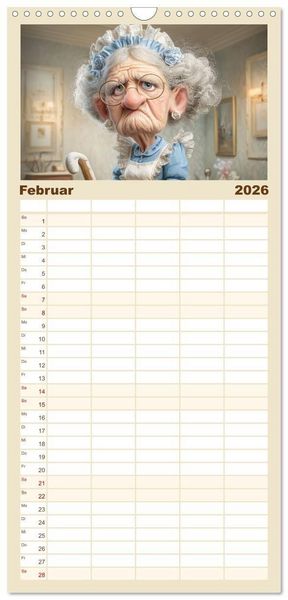 Produktbild: Familienplaner 2026 - Oma macht jetzt Sonderschicht mit 5 Spalten (Wandkalender, 21 x 45 cm) CALVENDO
