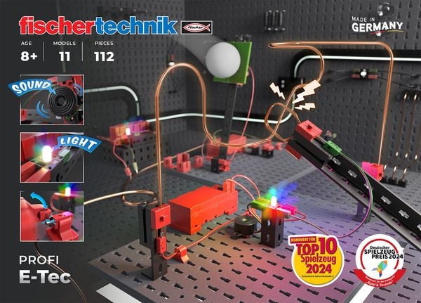 Produktbild: Fischertechnik 571905 - PROFI E-Tec, 11 Modelle, 112 Teile, Konstruktionskasten