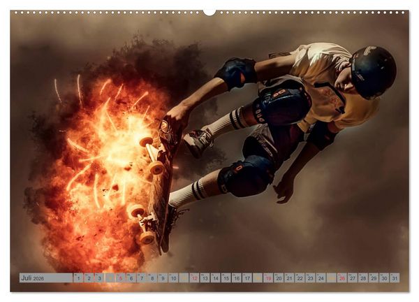 Produktbild: Skateboarding - extrem cool (Wandkalender 2026 DIN A2 quer), CALVENDO Monatskalender