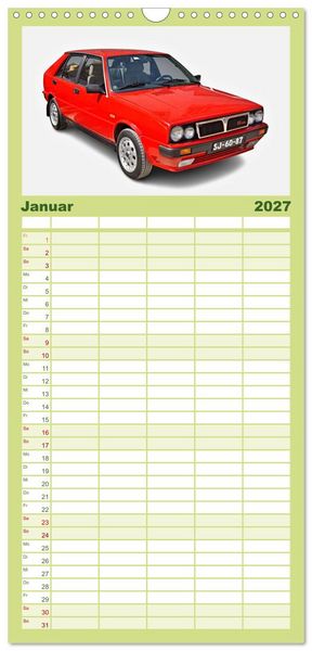 Produktbild: Familienplaner 2027 - Italienische Klassiker mit 5 Spalten (Wandkalender, 21 x 45 cm) CALVENDO
