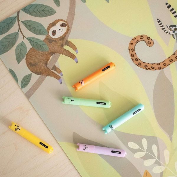 Produktbild: Scriptum Schreibtischunterlage f&uuml;r Kinder Jungel Tiere gr&uuml;n - 60 x 40 cm - aus premium Vinyl