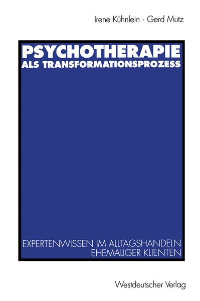 Produktbild: Psychotherapie als Transformationsproze&szlig;