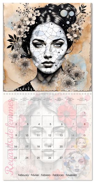 Produktbild: Regards de femmes (Calendrier mural carr&eacute; 2026 30x30 cm) Calendrier double avec une page pour vos prises de notes