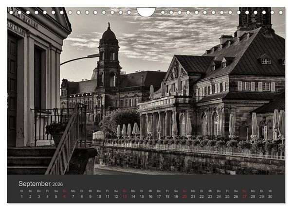 Produktbild: Dresden Schwarz Weiss 2026 (Wandkalender 2026 DIN A4 quer), CALVENDO Monatskalender