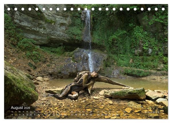 Produktbild: BODYPAINTING AM WASSERFALL VON LINN (Tischkalender 2026 DIN A5 quer), CALVENDO Monatskalender