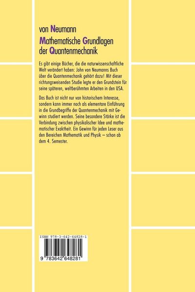 Produktbild: Mathematische Grundlagen der Quantenmechanik