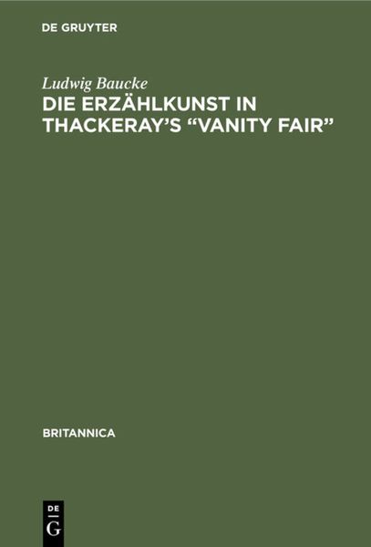 Produktbild: Die Erz&auml;hlkunst in Thackeray&rsquo;s &ldquo;Vanity Fair&rdquo;