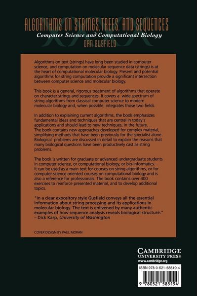 Produktbild: Algorithms on Strings, Trees and Sequences