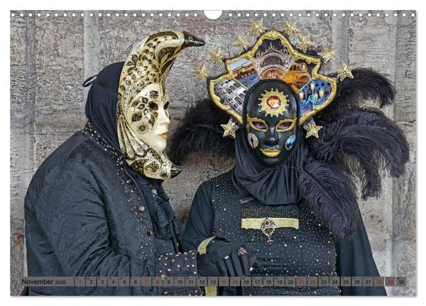 Produktbild: BUNT . PR&Auml;CHTIG . FARBENFROH . Das ist der Karneval in Venedig (Wandkalender 2026 DIN A3 quer), CALVENDO Monatskalender