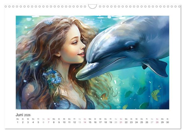 Produktbild: Liebliche Meerjungfrauen (Wandkalender 2026 DIN A3 quer), CALVENDO Monatskalender