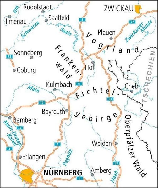 Produktbild: BVA ADFC Radtourenkarte Oberfranken /Vogtland 1:150.000