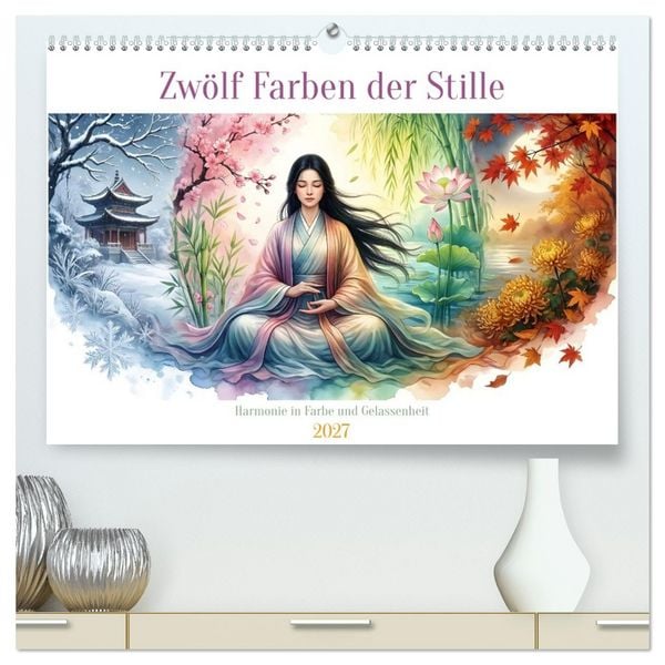 Produktbild: Zw&ouml;lf Farben der Stille (hochwertiger Premium Wandkalender 2027 DIN A2 quer), Kunstdruck in Hochglanz