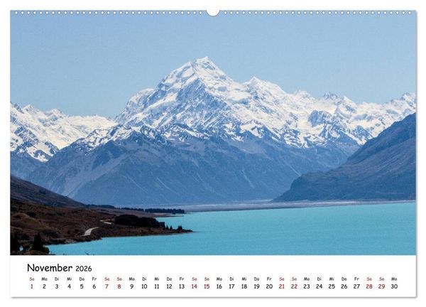 Produktbild: Neuseeland-Aotearoa, Land der wei&szlig;en Wolke (hochwertiger Premium Wandkalender 2026 DIN A2 quer), Kunstdruck in Hochglanz
