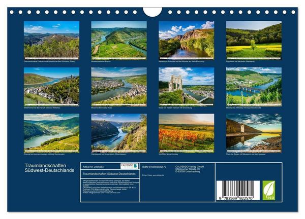 Produktbild: Traumlandschaften S&uuml;dwest-Deutschlands (Wandkalender 2027 DIN A4 quer), CALVENDO Monatskalender