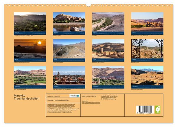 Produktbild: Marokko Traumlandschaften (hochwertiger Premium Wandkalender 2026 DIN A2 quer), Kunstdruck in Hochglanz