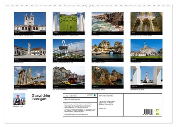 Produktbild: Glanzlichter Portugals (Wandkalender 2026 DIN A2 quer), CALVENDO Monatskalender