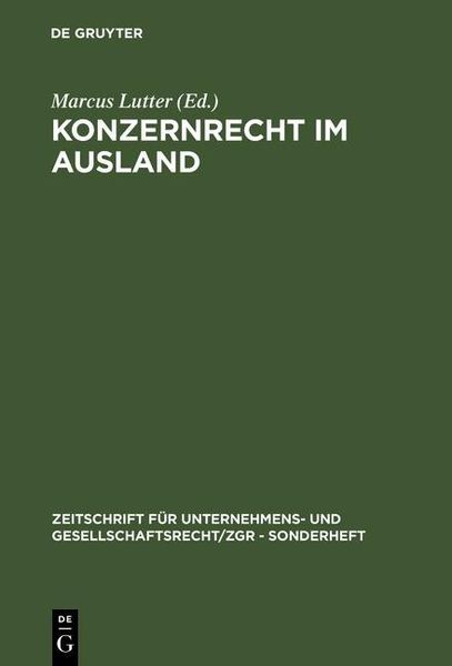 Produktbild: Konzernrecht im Ausland