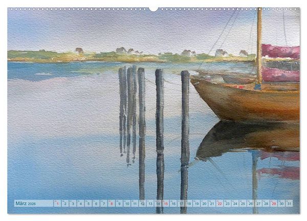 Produktbild: Heiligenhafen in Aquarell (Wandkalender 2026 DIN A2 quer), CALVENDO Monatskalender