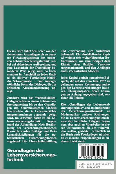 Grundlagen der Lebensversicherungstechnik