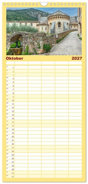 Produktbild: Familienplaner 2027 - Cevennen - Sch&ouml;ne alte Welt mit 5 Spalten (Wandkalender, 21 x 45 cm) CALVENDO