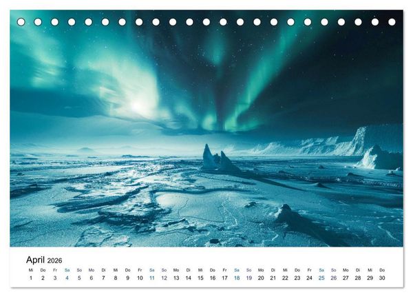 Produktbild: Aurora Borealis - Der Zauber der Nordlichter (Tischkalender 2026 DIN A5 quer), CALVENDO Monatskalender