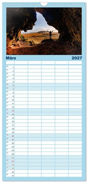 Produktbild: Familienplaner 2027 - Island - Rundreise im Oktober mit 5 Spalten (Wandkalender, 21 x 45 cm) CALVENDO