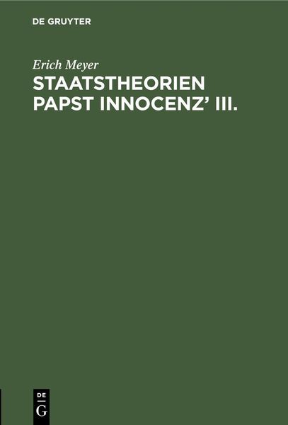 Produktbild: Staatstheorien Papst Innocenz' III.