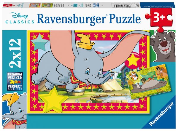 Puzzle Ravensburger Dumbo: Das Abenteuer ruft! 2 X 12 Teile