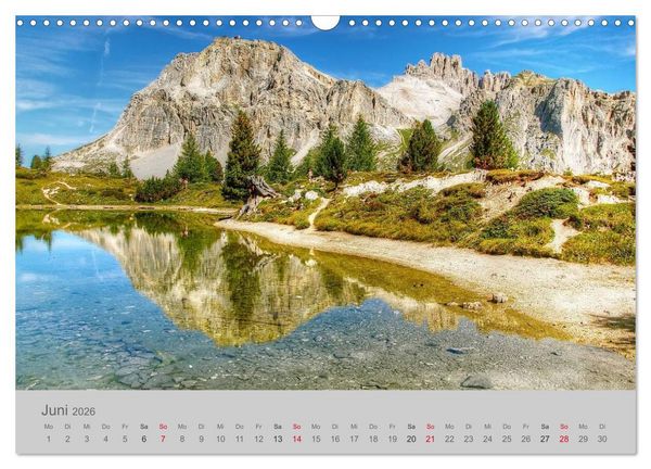 Produktbild: Traumkulissen in den Dolomiten (Wandkalender 2026 DIN A3 quer), CALVENDO Monatskalender