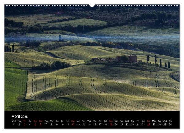 Produktbild: Tuscany Amazing Val d'Orcia (High Quality Premium Wall Calendar 2026 DIN A2 landscape),CALVENDO 12 Month Wall Calendar