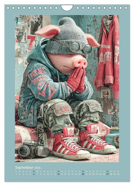 Produktbild: Street Hogz. Charakterschweine mit Haltung (Wandkalender 2026 DIN A4 hoch), CALVENDO Monatskalender