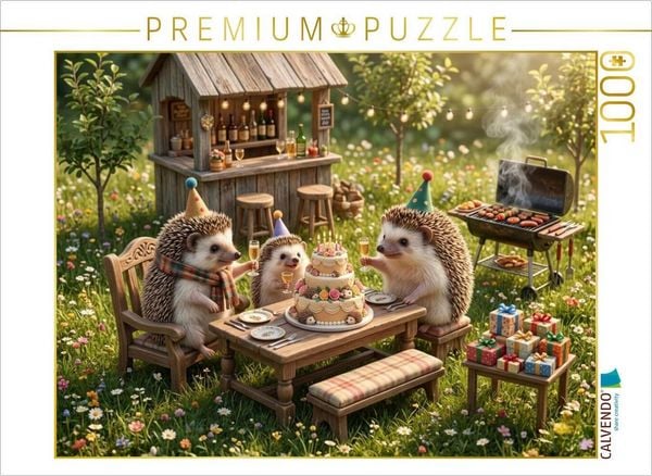 CALVENDO Puzzle Igelglück im Sommergarten | 1000 Teile Lege-Größe 64 × 48 cm Foto-Puzzle für glückliche Stunden